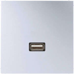 Розетка USB Jung LS METAL, скрытый монтаж, алюминий, MAAL1122