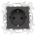 Розетка 1-м СП Simon 24 16А IP20 2P+E Push&Go защ. шторки механизм графит Simon 2420432-038
