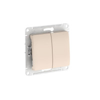 GLOSSA 2-клавишный ВЫКЛЮЧАТЕЛЬ, сх.5, 10АХ, мех., быстрозажим. клем., БЕЖЕВЫЙ GSL000251S