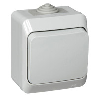 ЭТЮД IP44 О/У 1-клавишный ВЫКЛЮЧАТЕЛЬ 10 АХ, СЕРЫЙ BA10-041C