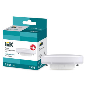 Лампа светодиодная 12Вт T75 таблетка 4000К нейтр. бел. GX53 230В IEK LLE-T80-12-230-40-GX53