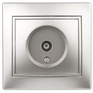 Розетка TV Plano 1-301-03 одиночная IP20 алюм. Intro Б0030078