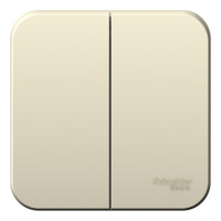 BLANCA О/У 2-клавишный ВЫКЛЮЧАТЕЛЬ (сх.5) ИЗОЛ.ПЛ., 10А, 250В, МОЛОЧНЫЙ BLNVA105012