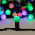 Гирлянда светодиодная Мультишарики 10м d17.5мм 80LED мультиколор 6Вт 220-240В IP65 с контроллером провод ПВХ темн. зел. Neon-Night 303-509-6