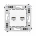 Розетка компьютерная 2-м СП Avanti Белое облако RJ45 кат.6 без шторок механизм DKC 4400694