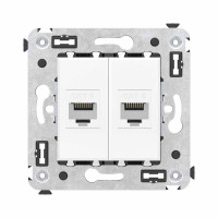 Розетка компьютерная 2-м СП Avanti Белое облако RJ45 кат.6 без шторок механизм DKC 4400694