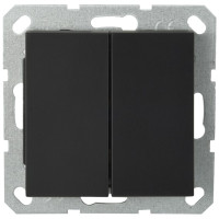 Jasmart G Черный матовый Выключатель 2-кл 10A 250V~ G3023PB