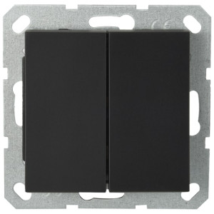 Jasmart G Черный матовый Выключатель 2-кл 10A 250V~ G3023PB