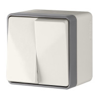 WL15-03-02 Выключатель двухклавишный влагозащищенный Gallant (белый) Werkel