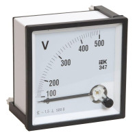 Вольтметр Э47 72х72мм 500В кл. точн. 1.5 IEK IPV10-6-0500-E
