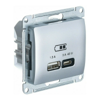 GLOSSA USB РОЗЕТКА A  тип-C 45Вт высокоскор.заряд. QC, PD, механизм, АЛЮМИНИЙ GSL000329