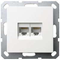 Jasmart G Белый глянцевый Розетка RJ45 двойная