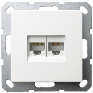 Jasmart G Белый глянцевый Розетка RJ45 двойная