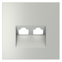 Накладка для розетки компьютерной двойной RJ45+RJ45 кат.6, S70 (сталь)