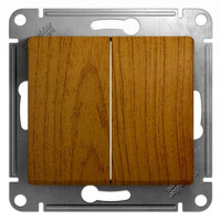 GLOSSA 2-клавишный ПЕРЕКЛЮЧАТЕЛЬ, сх.6+6, 10АХ, механизм, ДУБ GSL000565