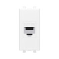 Розетка компьютерная 1мод. Avanti "Белое облако" RJ45 кат.5E без шторок модульная механизм DKC 4400661