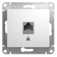 GLOSSA РОЗЕТКА компьютерная RJ45 кат. 5e, механизм, БЕЛЫЙ GSL000181K