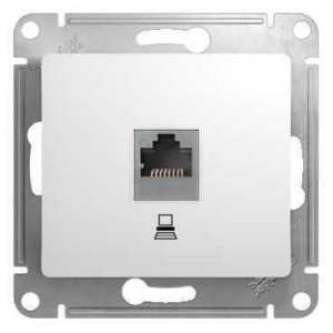 GLOSSA РОЗЕТКА компьютерная RJ45 кат. 5e, механизм, БЕЛЫЙ GSL000181K