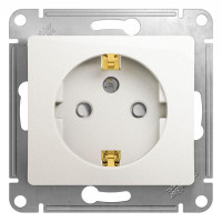 GLOSSA РОЗЕТКА с заземлением со шторками, 16А, механизм, ПЕРЛАМУТР GSL000645