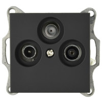 Jasmart G Черный матовый Розетка TV+FM+SAT оконечная G6206PB