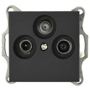 Jasmart G Черный матовый Розетка TV+FM+SAT оконечная G6206PB