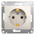 GLOSSA РОЗЕТКА с заземлением без шторок, 16А, механизм, МОЛОЧНЫЙ GSL000943