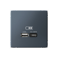 ARTGALLERY USB РОЗЕТКА A + тип-C 45Вт высокоскор.заряд. QC, PD, механизм, ГРИФЕЛЬ GAL000729