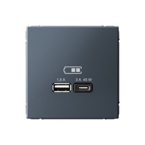 ARTGALLERY USB РОЗЕТКА A + тип-C 45Вт высокоскор.заряд. QC, PD, механизм, ГРИФЕЛЬ GAL000729