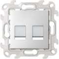 Simon 24 Алюминий Розетка для передачи данных 2xRJ45 Cat.6 UTP цвета Алюминий