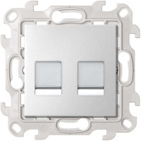 Simon 24 Алюминий Розетка для передачи данных 2xRJ45 Cat.6 UTP цвета Алюминий