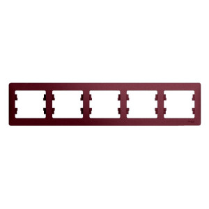 Рамка 5 постов Schneider Electric GLOSSA, горизонтальная, баклажановый, GSL001105