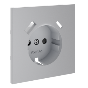 Накладка для розетки с заземлением и защитными шторками, с USB AC, S70 серый