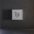 Накладка для розетки с заземлением и защитными шторками, с USB AC, S70 серый