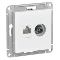 ATLASDESIGN РОЗЕТКА двойная ТВ + компьютерная RJ45 кат. 5e, механизм, ЛОТОС ATN001389