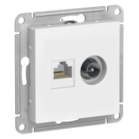 ATLASDESIGN РОЗЕТКА двойная ТВ + компьютерная RJ45 кат. 5e, механизм, ЛОТОС ATN001389