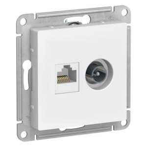 ATLASDESIGN РОЗЕТКА двойная ТВ + компьютерная RJ45 кат. 5e, механизм, ЛОТОС ATN001389