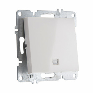 Arvia Electric, LK Механизм, Выключатель одноклавишный проходной с подсветкой, Arvia, белый