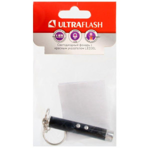 Фонарь LED30L (1LED+лазерная указка 3хAG3 блист-пакет черн.) Ultraflash 12325