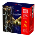 Гирлянда светодиодная Бахрома 2х0.7м 100LED холод. бел. IP65 220В бел. мерцание провод бел. каучук Эра Б0051890