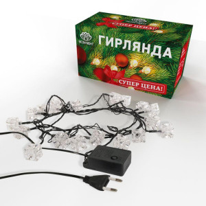 Гирлянда светодиодная Кубики 2.8м 20LED мультиколор 2Вт IP20 с контроллером 8 режимов Neon-Night 303-061