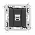 Розетка телефонная 1-м СП Avanti Черный матовый RJ12 без шторок механизм DKC 4412613