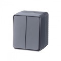 ATLASDESIGN PROFI IP54 О/У 2-клавишный ВЫКЛЮЧАТЕЛЬ, сх.5, 10АХ, АНТРАЦИТ ATN544051