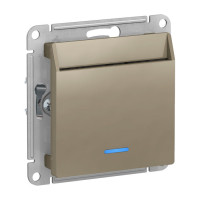 ATLASDESIGN ВЫКЛЮЧАТЕЛЬ карточный с подсветкой, 10А, без задержки отключения, механизм, ШАМПАНЬ ATN000567