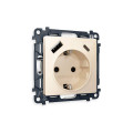 MA310010 Комплект механизма электрической розетки ALFA Бежевый глянец 2USB AC 20W быстрая зарядка сз QUANT AP3100, VM160 AMBRELLA VOLT
