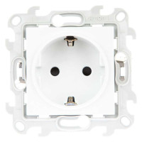 Розетка 1-м СП Simon 24 16А IP20 2P+E Push&Go защ. шторки механизм бел. Simon 2420432-030
