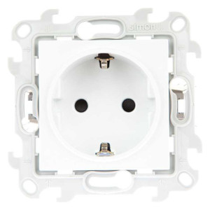 Розетка 1-м СП Simon 24 16А IP20 2P+E Push&Go защ. шторки механизм бел. Simon 2420432-030