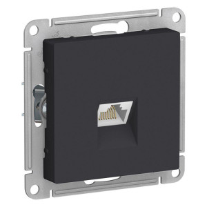 ATLASDESIGN РОЗЕТКА компьютерная RJ45 кат. 5e, механизм, КАРБОН ATN001083