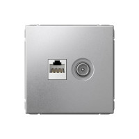 ARTGALLERY РОЗЕТКА двойная ТВ + компьютерная RJ45, кат. 5Е, АЛЮМИНИЙ GAL000389