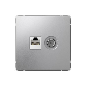 ARTGALLERY РОЗЕТКА двойная ТВ + компьютерная RJ45, кат. 5Е, АЛЮМИНИЙ GAL000389