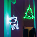 Фигура светодиодная Елочка 190х160х10мм 8LED зел. 1Вт 4.5В IP20 на присоске с подвесом элементы питания 3хAAA (не в компл.) Neon-Night 501-017